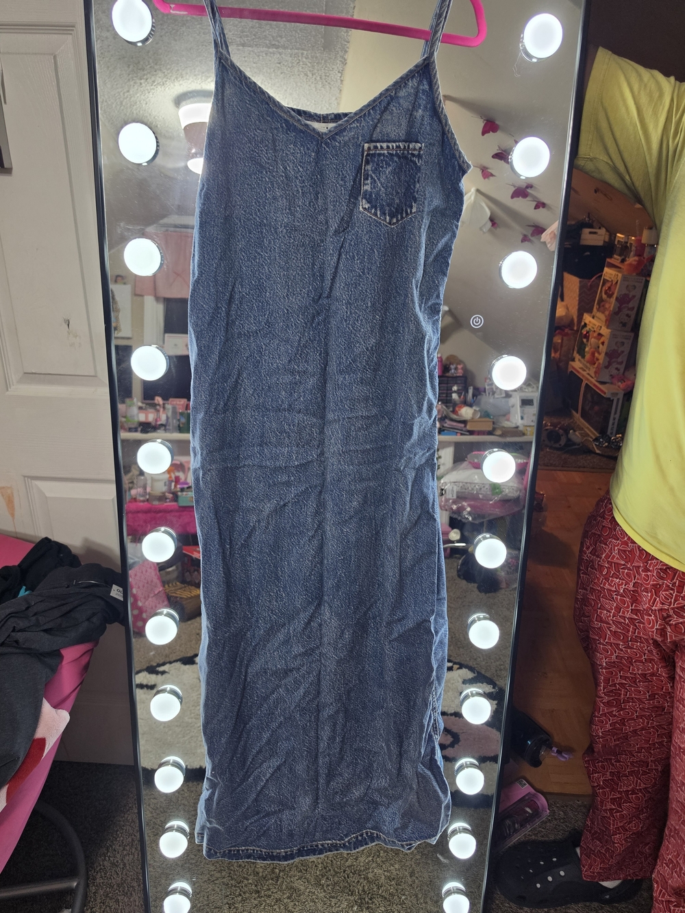 American Eagle X AERIE Blue Denim Slip Dress Overall